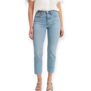 Levi's Wedgie Straight Jeans Premium Denim Tango Hustle Raw Hem Size 30